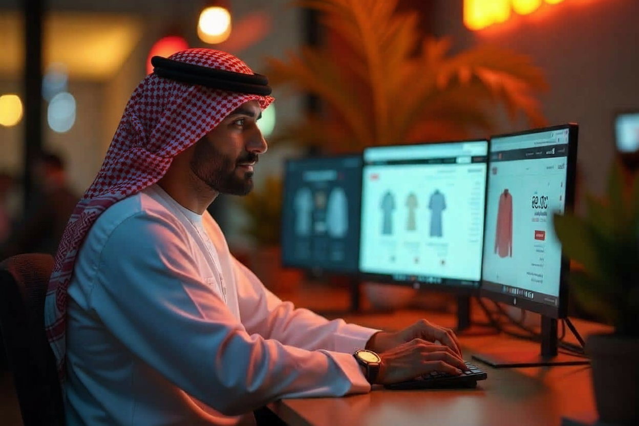 Firefly make him wearing a white thobe and a red and white keffiyeh 55091